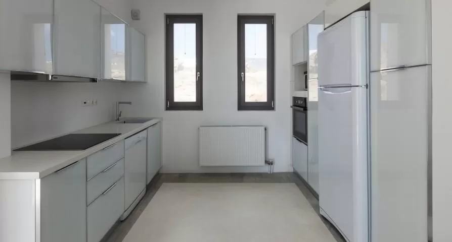 modern kitchen appliances in Mykonos Villa Karali luxury holiday home and vacation rental