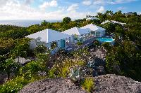 cool aerial view of Saint Barth Villa Byzance luxury holiday home, vacation rental