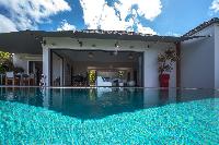 cool poolside of Saint Barth Villa Open Space luxury holiday home, vacation rental