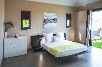 fresh bedroom linens in Saint Barth Villa Open Space luxury holiday home, vacation rental