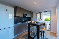 cool modern kitchen of Saint Barth Villa Seven luxury holiday home, vacation rental