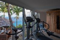 awesome gym of Saint Barth Villa Gouverneur View luxury holiday home, vacation rental