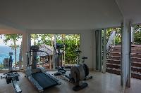 amazing gym of Saint Barth Villa Gouverneur View luxury holiday home, vacation rental