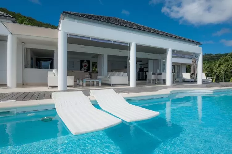 beautiful pool of Saint Barth Villa Gouverneur View luxury holiday home, vacation rental