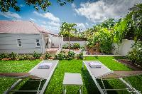 pretty garden of Saint Barth Villa Kaloo luxury holiday home, vacation rental