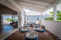 cool dining area in Saint Barth Villa Kaloo luxury holiday home, vacation rental