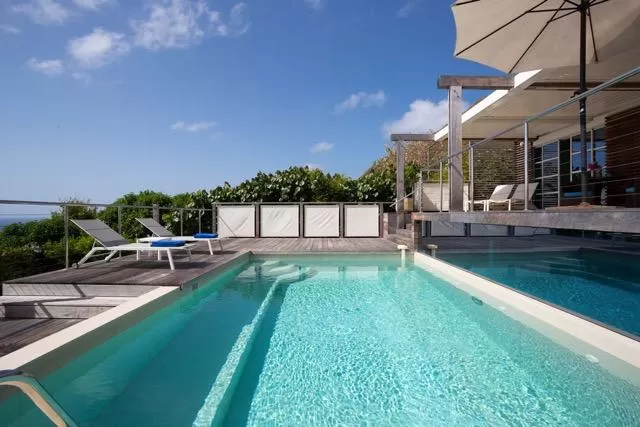 cool swimming pool of Saint Barth Villa La Magnifica luxury holiday home, vacation rental