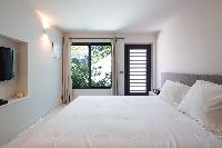 fresh bedroom linens in Saint Barth Villa Rose Dog luxury holiday home, vacation rental