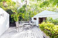 cool garden of Saint Barth Villa Lama luxury holiday home, vacation rental
