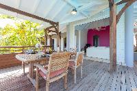 cool patio of Saint Barth Villa Lagon Jaune Estate luxury holiday home, vacation rental