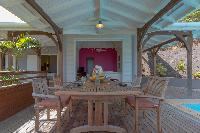 cool dining area in Saint Barth Villa Lagon Jaune Estate luxury holiday home, vacation rental