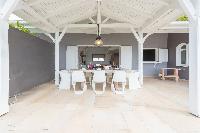 amazing lanai of Saint Barth Villa Lagon Jaune Estate luxury holiday home, vacation rental