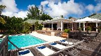 cool poolside deck of Saint Barth Luxury Villa Cocoland holiday home, vacation rental