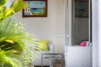 pretty patio of Saint Barth Villa Rose Des Vents holiday home, luxury vacation rental