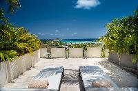 cool terrace of Saint Barth Villa Rose Des Vents holiday home, luxury vacation rental