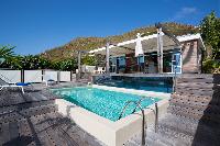 relaxing pool of Saint Barth Villa Rose Dog Estate holiday home, luxury vacation rental