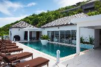 cool pool deck of Saint Barth Villa Bellevue luxury holiday home, vacation rental