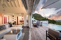 adorable terrace of Saint Barth Villa Iris luxury holiday home, vacation rental