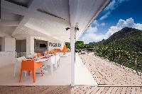 cool balcony of Saint Barth Villa Mapou luxury holiday home, vacation rental