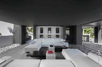 pleasant living room of Saint Barth Villa Dunes luxury holiday home, vacation rental