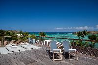 cool poolside of Saint Barth Villa Sereno 3 luxury holiday home, vacation rental