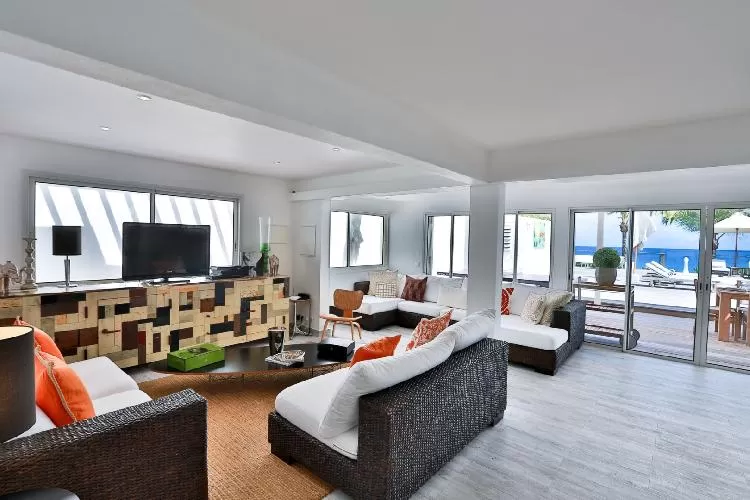 cool living room of Saint Barth Luxury Villa Ganesha holiday home, vacation rental