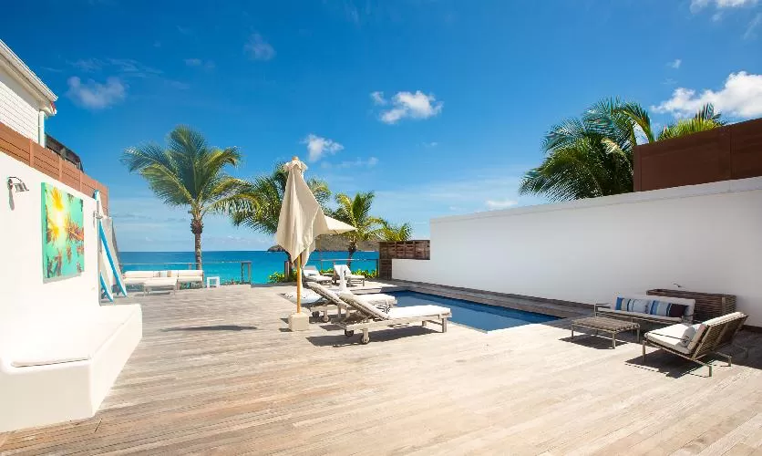 incredible seaside deck of Saint Barth Luxury Villa Ganesha holiday home, vacation rental