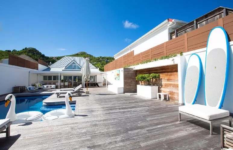 cool swimming pool of Saint Barth Luxury Villa Ganesha holiday home, vacation rental