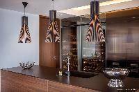 swanky kitchen of Saint Barth Villa Legends B luxury apartment, holiday home, vacation rental