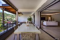 beautiful dining area in Saint Barth Villa Wahoo luxury holiday home, vacation rental