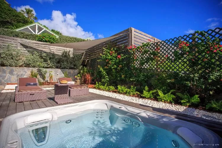 cool outdoor tub of Saint Barth Luxury Villa Eugenie holiday home, vacation rental