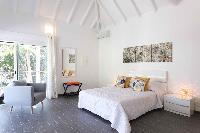 fresh bedroom linens in Saint Barth Villa Wild Blue luxury holiday home, vacation rental