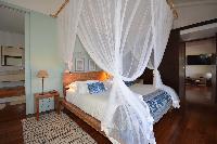 fresh bedroom linens in Saint Barth Luxury Villa Amancaya Estate vacation rental