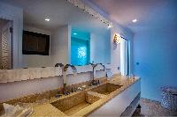 elegant bathroom in Saint Barth Villa Aqua luxury holiday home, vacation rental