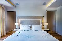 pristine bedding in Saint Barth Villa Bleu luxury holiday home, vacation rental
