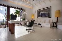sunny and airy Saint Barth Luxury Villa Blanc Bleu holiday home, vacation rental