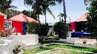 cool backyard of Saint Barth Villa Lezard Palace luxury holiday home, vacation rental