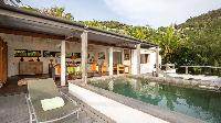 cool poolside lanai of Saint Barth Villa Phoenix holiday home, luxury vacation rental