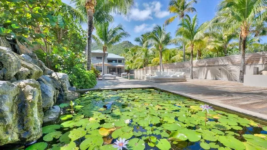 cool pond of Saint Barth Villa K luxury holiday home, vacation rental