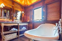 cool freestanding bathtub in Saint Barth Villa Lama Estate luxury holiday home, vacation rental