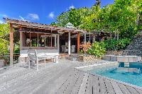 cool poolside of Saint Barth Villa Lama Estate luxury holiday home, vacation rental