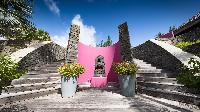 cool courtyard of Saint Barth Villa Silver Rainbow luxury holiday home, vacation rental