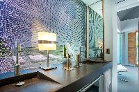 swanky bathroom in Saint Barth Villa Nirvana holiday home, luxury vacation rental