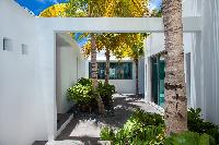 cool courtyard of Saint Barth Villa Nirvana holiday home, luxury vacation rental