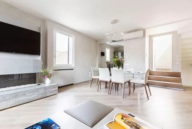 amazing living room of Rome Vicolo Orbitelli luxury apartment
