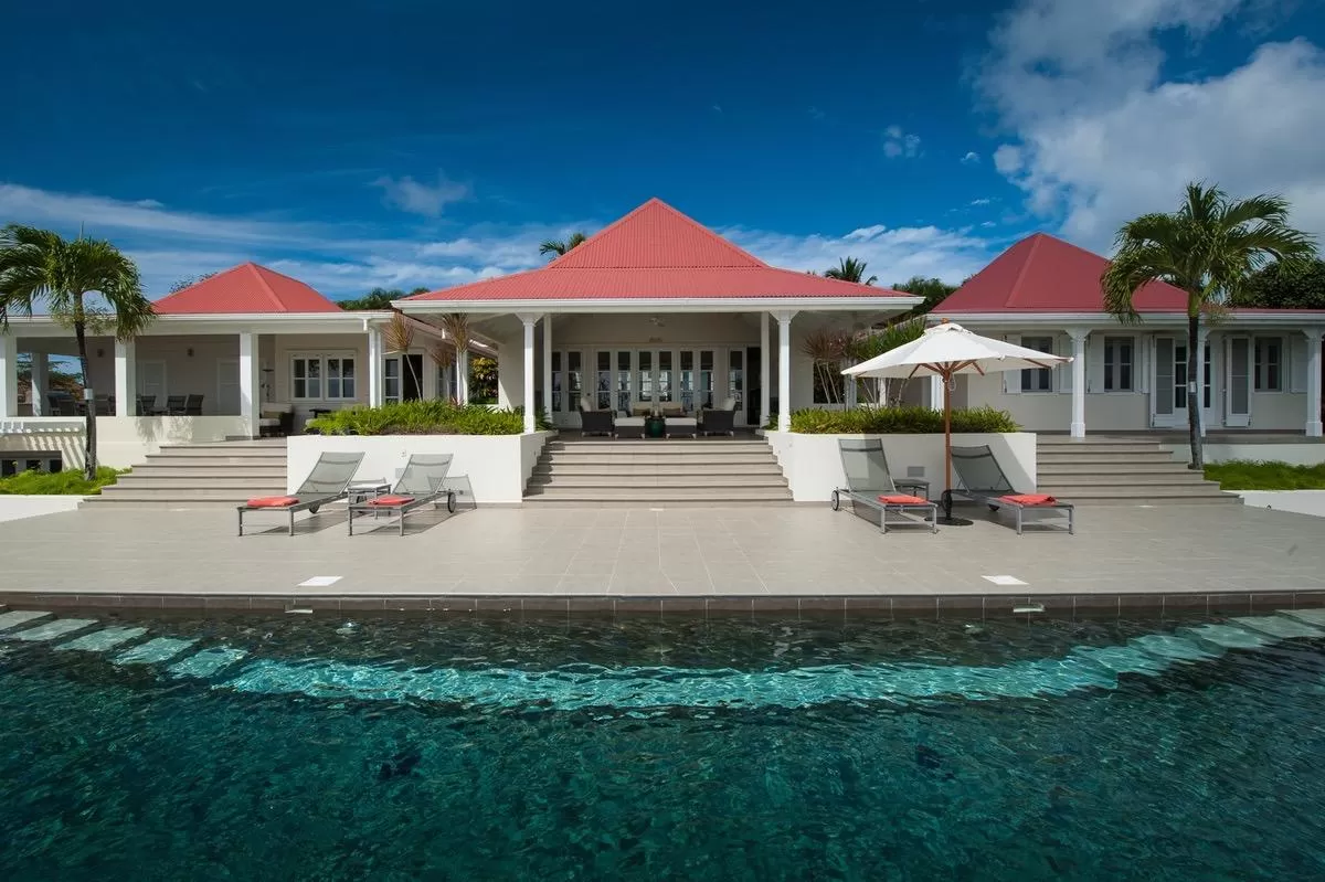 cool swimming pool of Saint Barth Villa Belle Bague luxury holiday home, vacation rental
