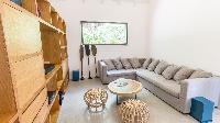 cool living room of Saint Barth Villa Coco Rock luxury holiday home, vacation rental