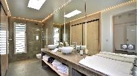 elegant bathroom in Saint Barth Villa Flora luxury holiday home, vacation rental