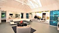 cool living room of Saint Barth Villa Flora luxury holiday home, vacation rental