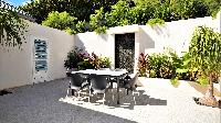 cool courtyard of Saint Barth Villa Flora luxury holiday home, vacation rental
